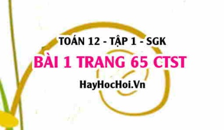 Bài 1 trang 65 Toán 12 tập 1 Chân trời sáng tạo